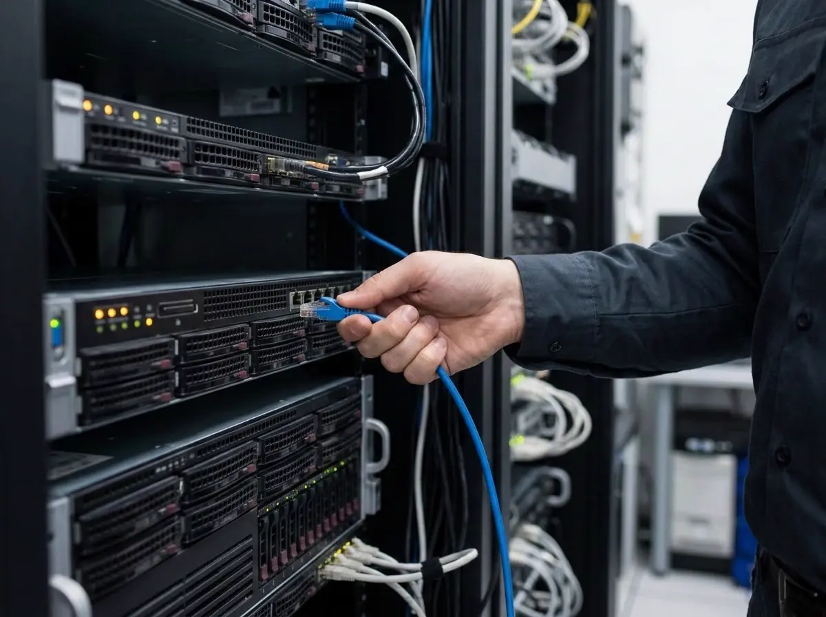 Technician isolating affected systems in a data center