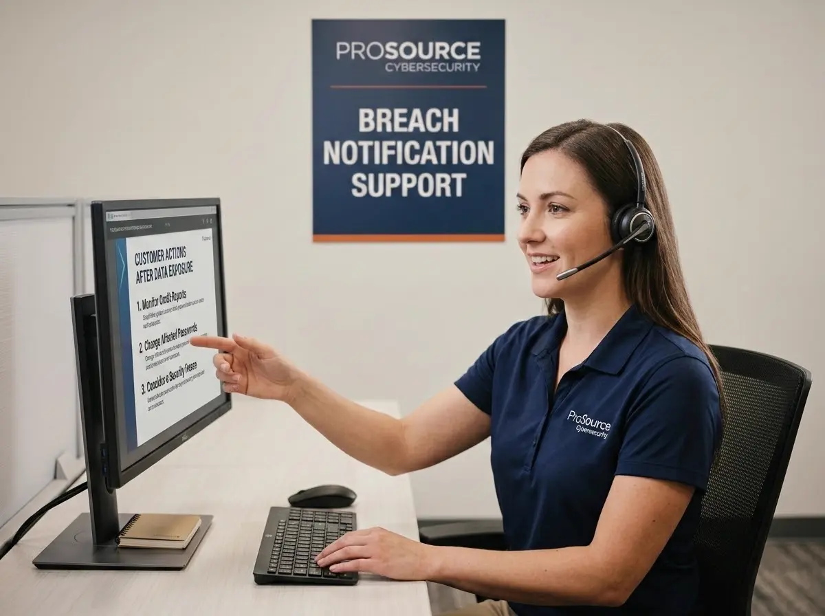 Communications lead preparing clear breach notification messaging