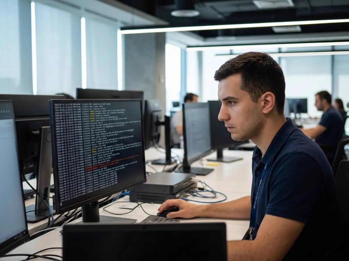 Analyst reviewing security alerts to confirm whether a breach occurred