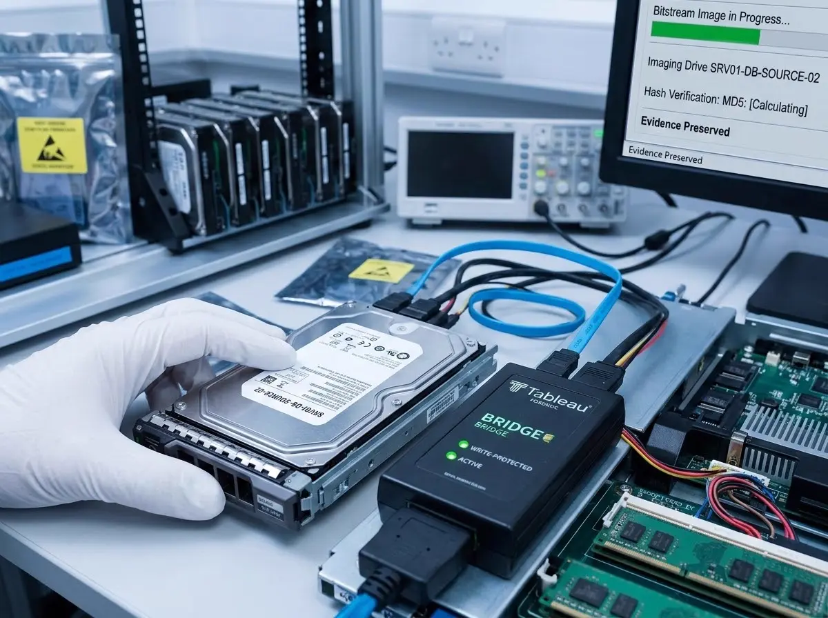 Analyst preserving system logs and forensic evidence on a workstation