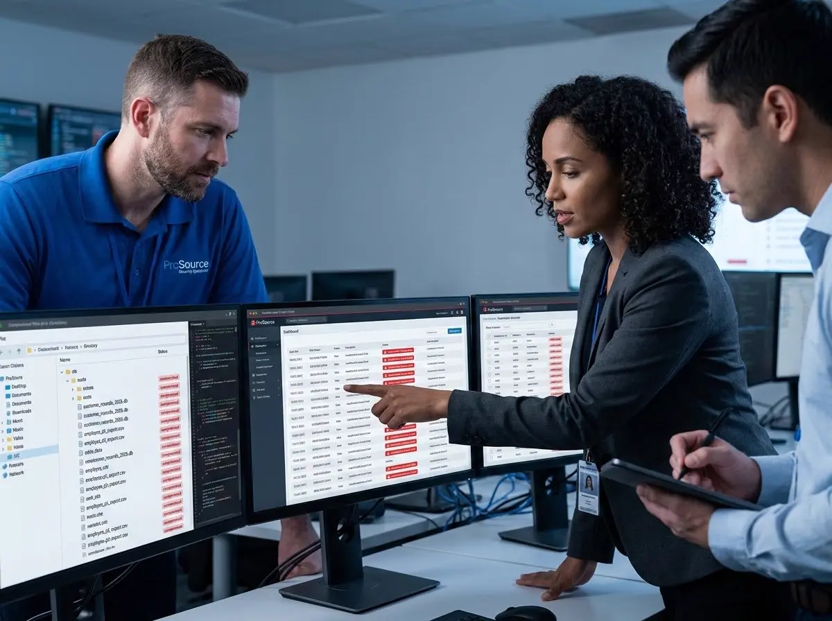 Team mapping affected systems and exposed data during a breach investigation