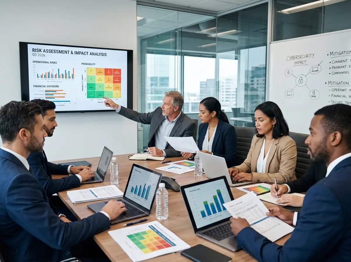 Business leaders reviewing the operational and financial impact of a data breach