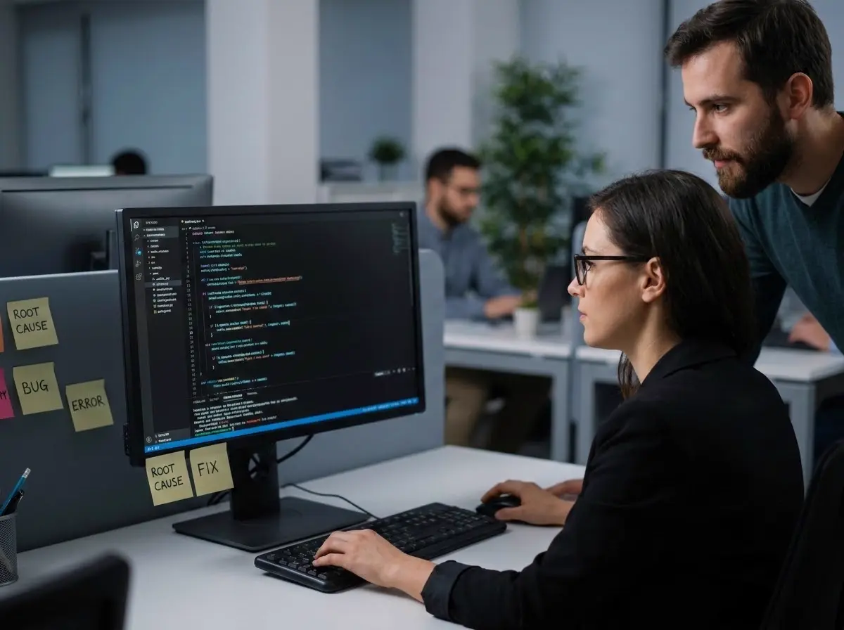 Security professional tracing the entry point of a cyberattack